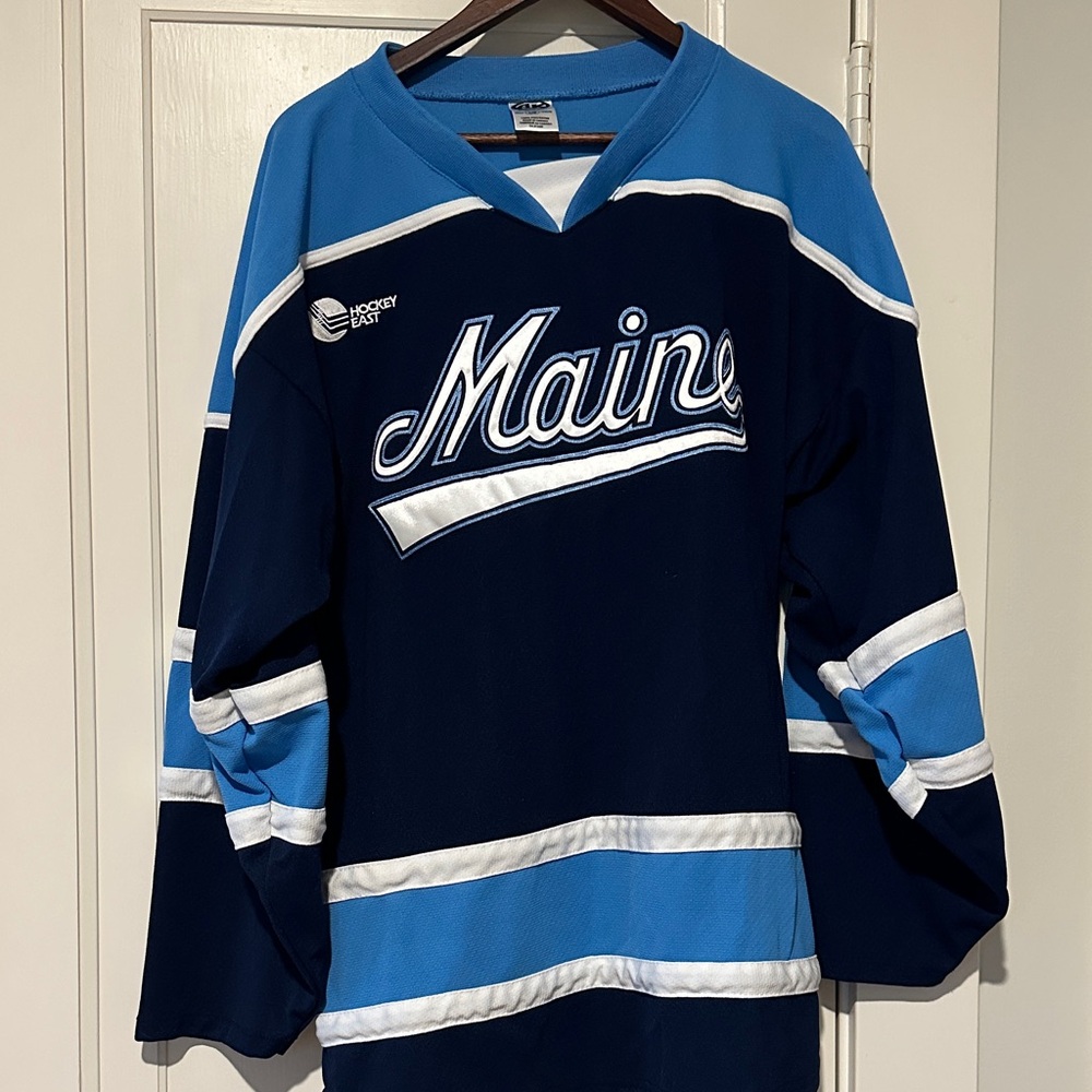 Maine Hockey Blue and White Jersey
